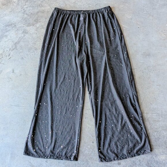 Vintage Pants - Vintage Upstream Black Sheer Speckled High Rise Wide Leg Pants large